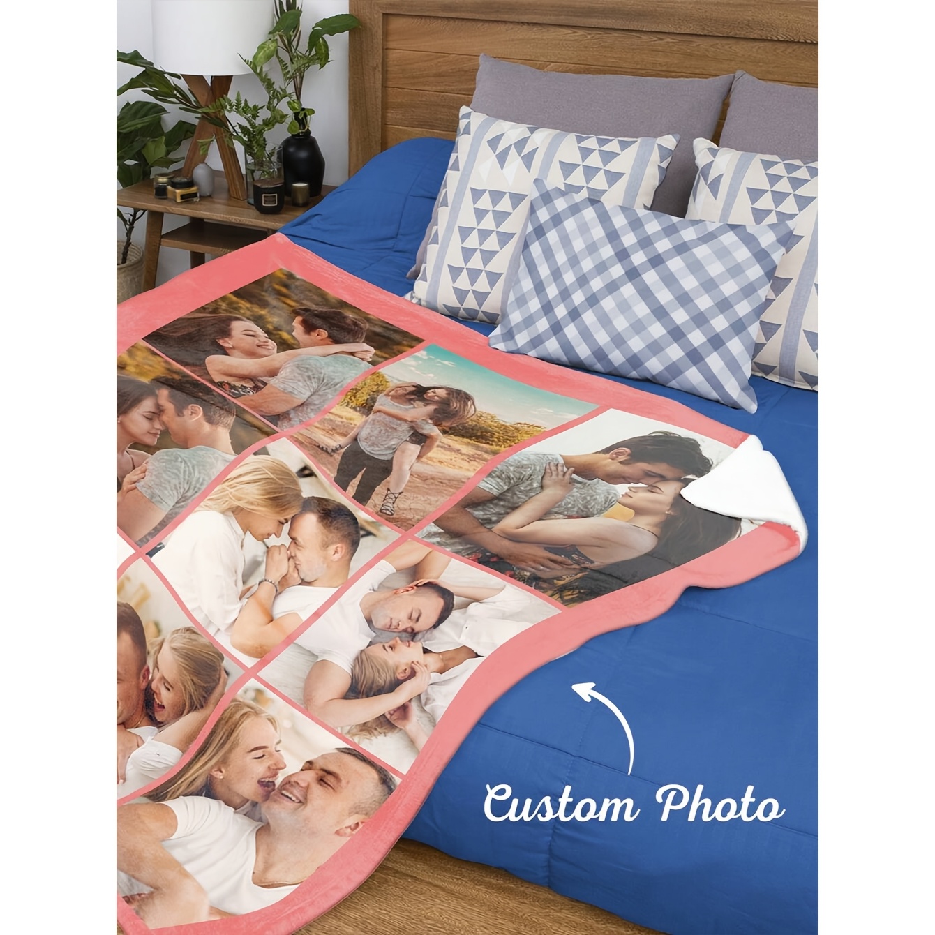 Custom Photo Blanket, Personalized Photo Collage
